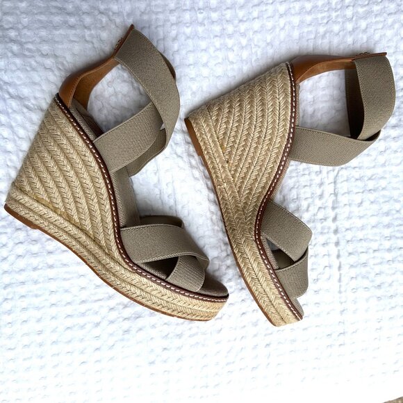 Tori Burch Shoes - Tory Burch Platform Wedge Espadrille Sandals Size 8.5